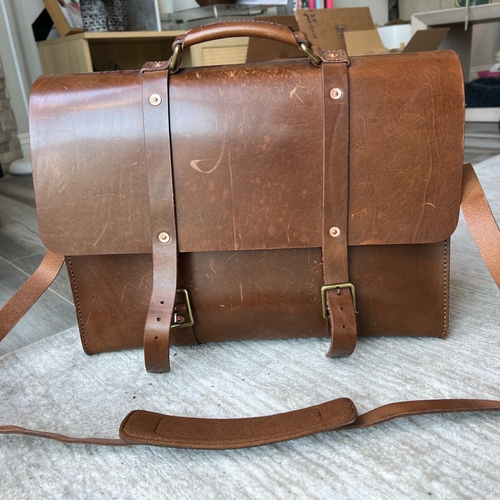 LIKE NEW Satchel & Page Brown Leather Men's Work / Day Bag